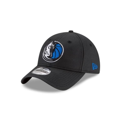 Black Dallas Mavericks Hat - New Era NBA Waxed Canvas 9TWENTY Adjustable Caps USA8961570